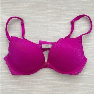 Victoria's Secret Fuchsia Lace Push Up Bra